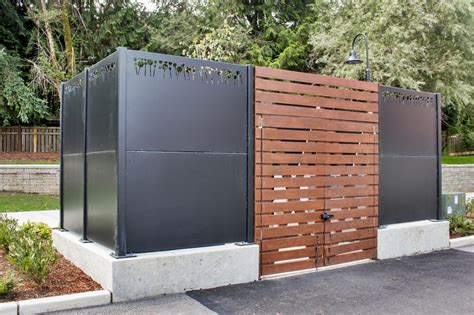 perforated metal garbage enclosure|perforated metal utility enclosure.